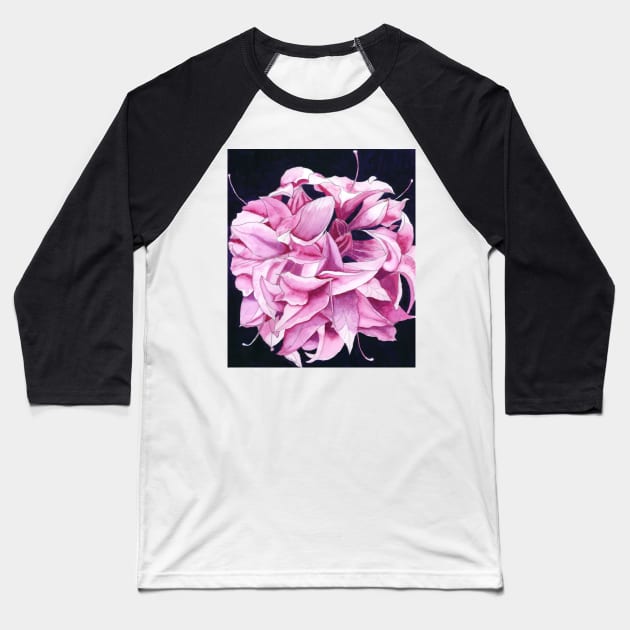 Pink Azalea watercolour painting Baseball T-Shirt by esvb